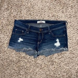 Hollister low rise dark destroyed shorts